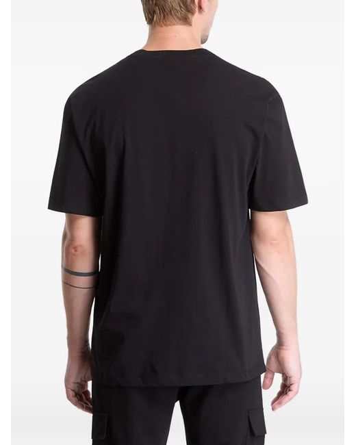 EA7 Black Logo-Patch T-Shirt for men