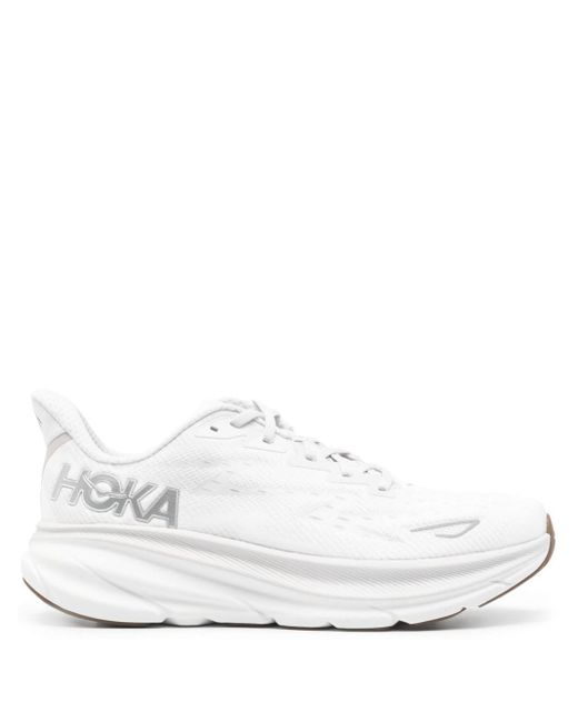 Hoka One One White Clifton 9 Chunky-sole Sneakers for men
