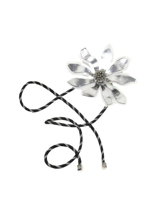 Dorothee Schumacher White Flower-Appliqué Cord Belt