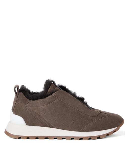 Brunello Cucinelli Brown Monili-Detail Sneakers