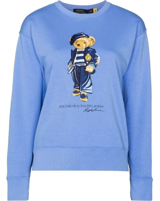 Polo Ralph Lauren Cotton Bear In Paris Logo-print Sweatshirt in Blue ...