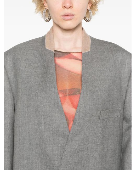 Moschino Gray Wool Coat