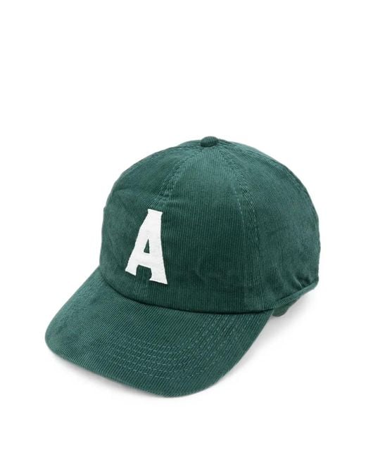 Autry Green Corduroy Logo-Patch Baseball Cap