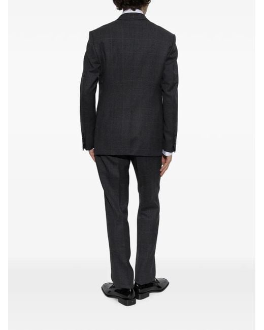 Tom Ford Black Check-Pattern Wool Suit for men