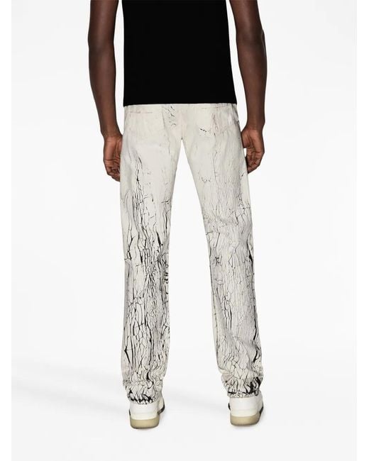 Amiri White Mud Crack Straight-Leg Jeans for men