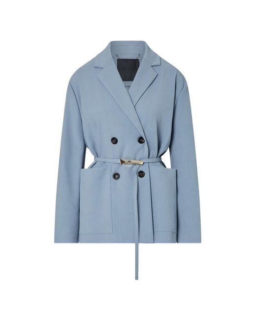 Liu Jo Blue Unstructured Mélange Jacket