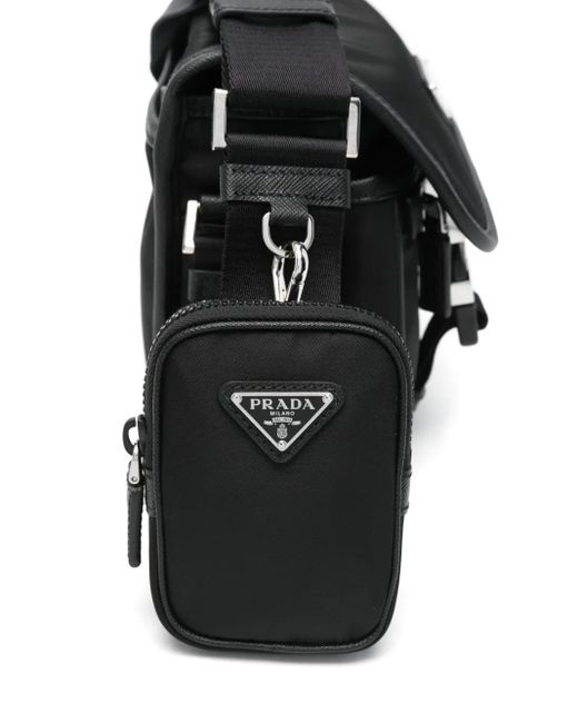 Prada Black Re-Nylon And Saffiano Leather Shoulder Bag for men
