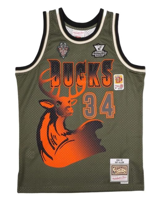 Mitchell & Ness Gray Flight Swingman Nba Milwaukee Bucks 1996-97 Ray Allen Jersey Tank Top for men