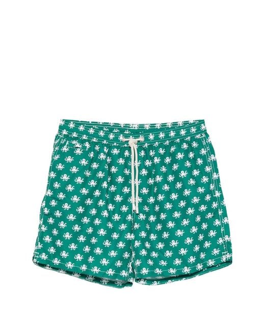 Mc2 Saint Barth Green Lighting Micro Fantasy Octopus-Print Swim Shorts for men