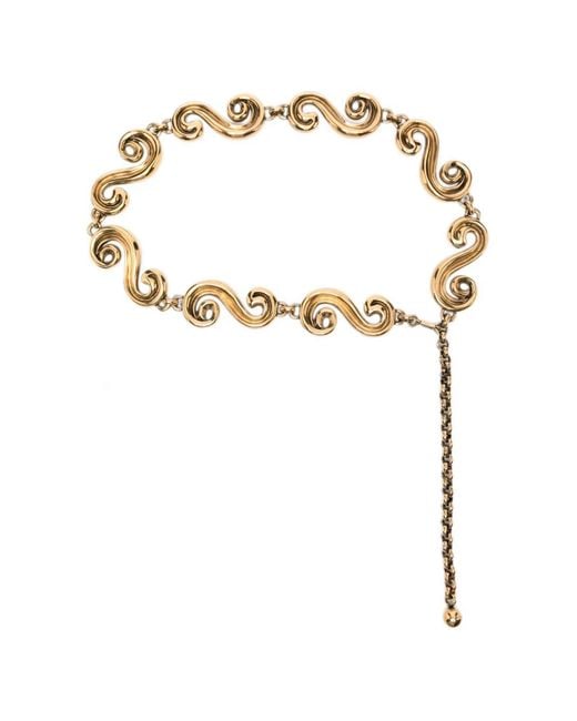 Etro White Paisley Chain Belt