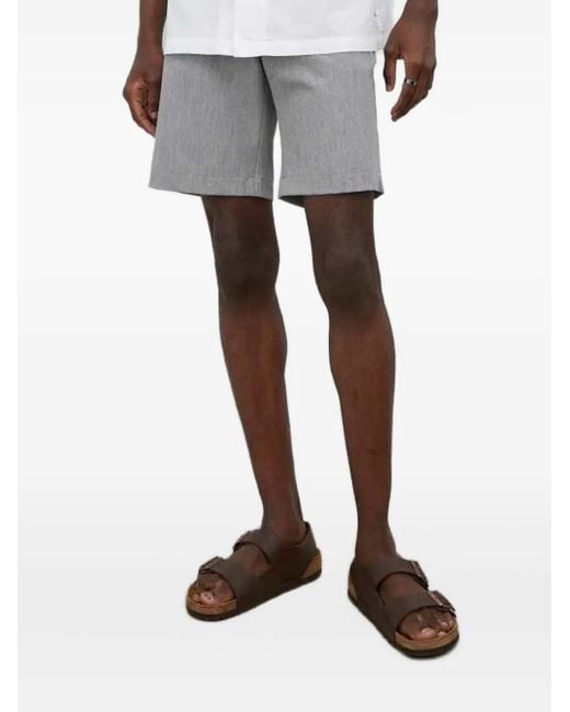Les Deux Gray Logo-Embroidered Tailored Shorts for men