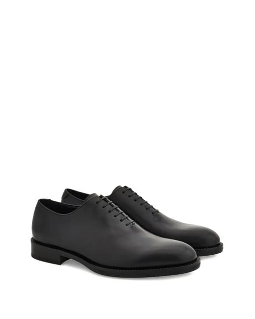 Ferragamo Black Leather Oxford Shoes for men