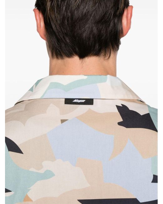 MSGM Hemd mit Camouflage-Print in Gray für Herren