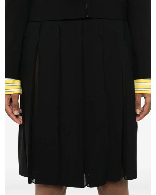Marni Black Pleated Midi Skirt