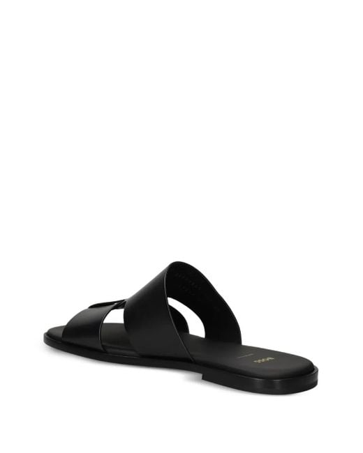 Boss Black Leather Sandals for men