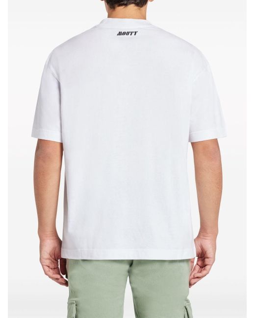 MOUTY T-Shirt mit grafischem Print in White für Herren