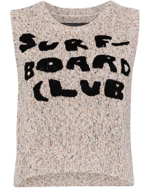 Stockholm Surfboard Club Gray Logo-embroidered Knitted Vest