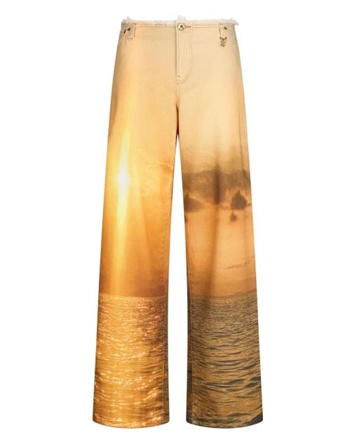 Roberto Cavalli グラフィック パンツ Yellow