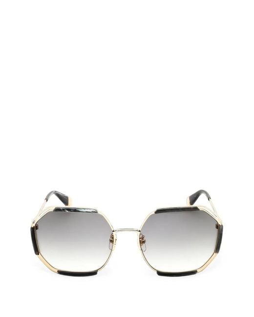 Furla White Round-Frame Sunglasses