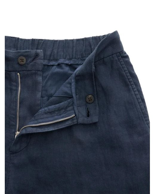 04651 Handelsgesellschaft MBH & Co. KG Blue Pleated Linen Trousers for men