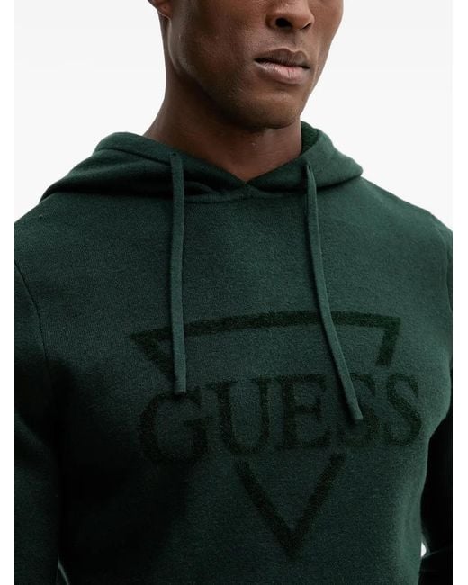 Guess Green Logo Hooded Sweater for men