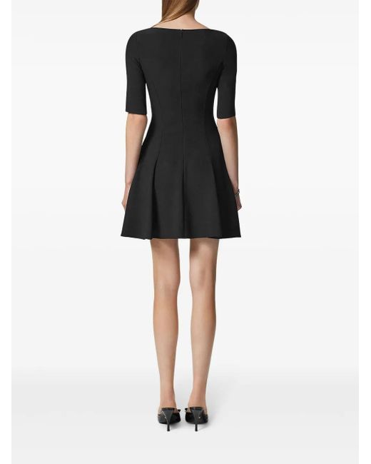 Minivestido Safety Pin De Satén Acampanado Versace de color Black