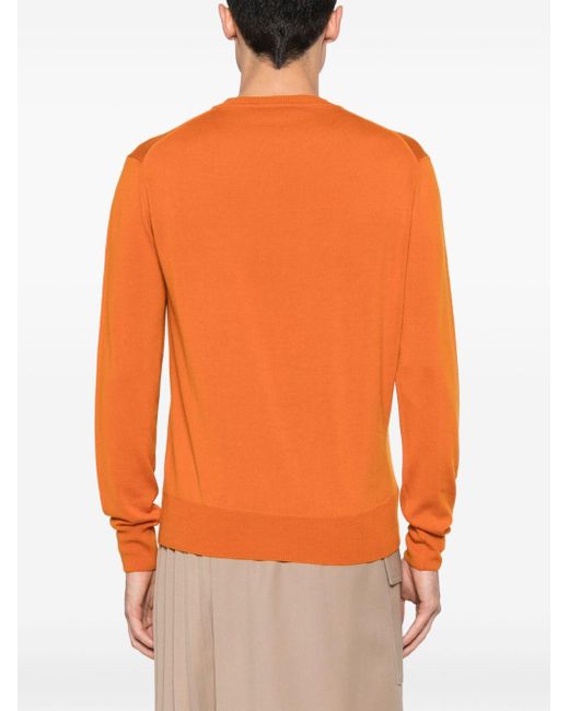 Vivienne Westwood Orange Orb-embroidered Virgin-wool Jumper for men