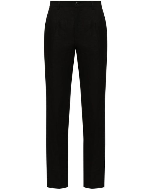 Pantalon slim en lin Dolce & Gabbana pour homme en coloris Black