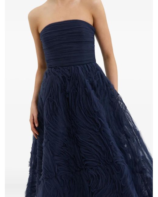 Rebecca Vallance Blue Fernanda Organza Gown