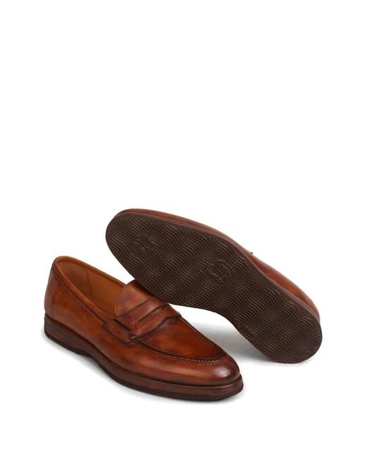 Bontoni Brown Weltsilk Calf Loafers for men