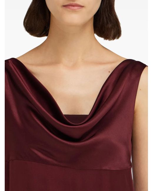 Ferragamo Midi-Jurk Met Col En Kant in het Purple