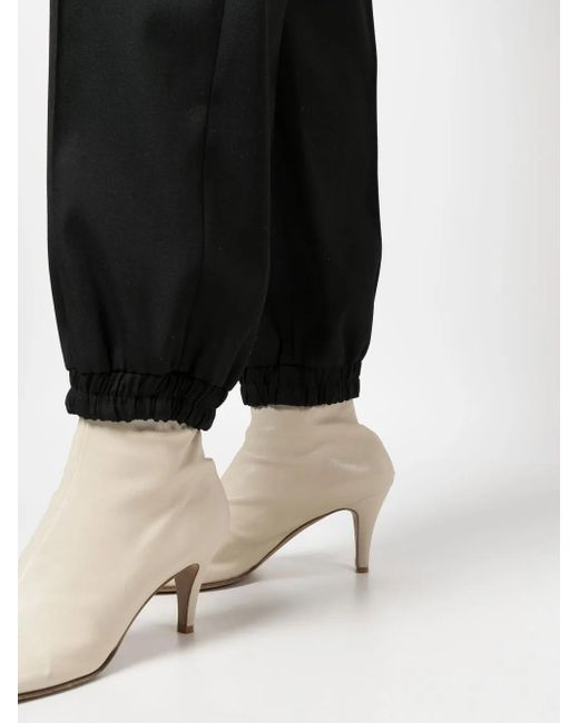 Jil Sander Black Drawstring-Fastening Waist Trousers