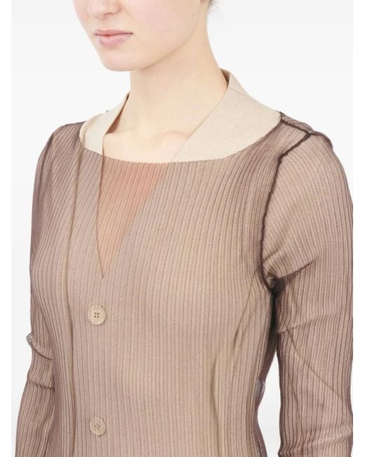 Robe Boutonnée À Design Côtelée MM6 by Maison Martin Margiela en coloris Brown
