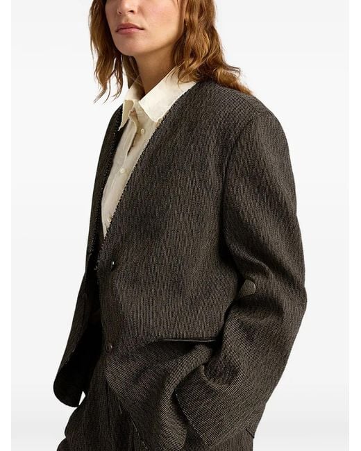 Momoní Green Mary Micro-Pinstripe Jacket