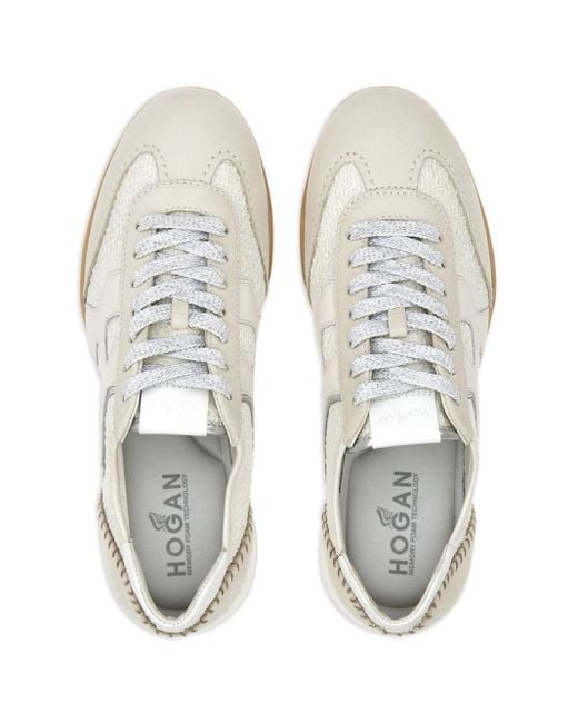 Hogan White Olympia-Z Nubuck Leather Sneakers