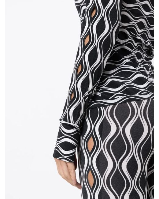 Amir Slama Black Abstract-Print Cut-Out Jacket
