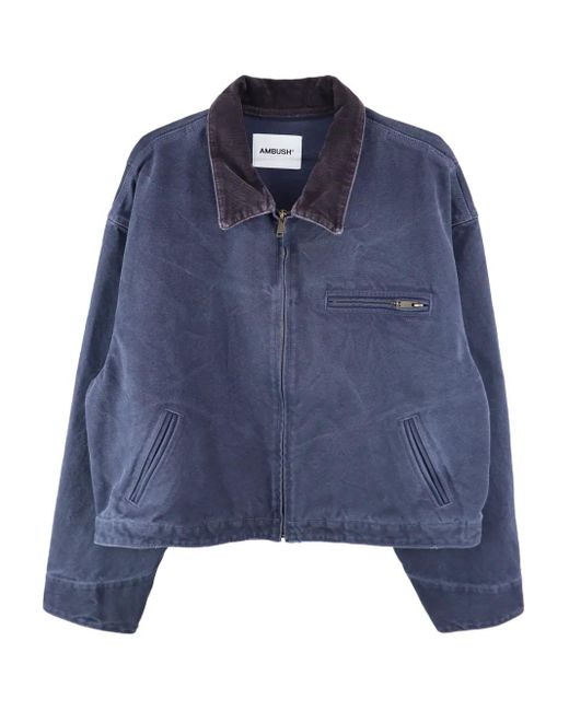 Ambush Blue Bomberjacke Aus Gewaschenem Denim