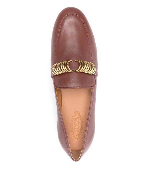 Tod's リングトリム ローファー Brown