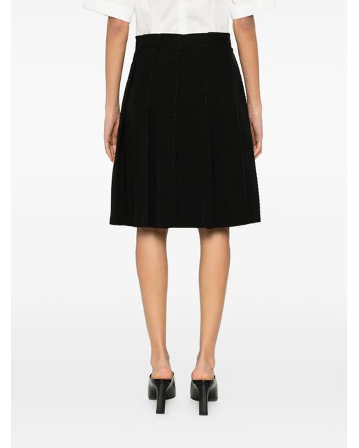 Totême  Black Beaded Pleat Skirt