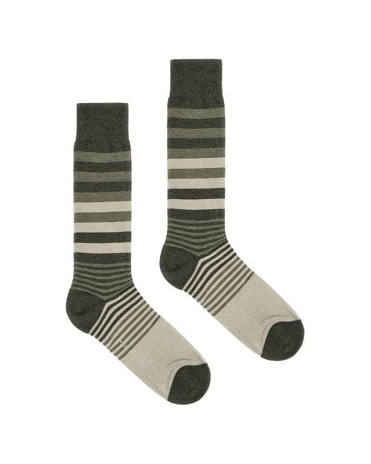 Hogan Green Striped Socks for men