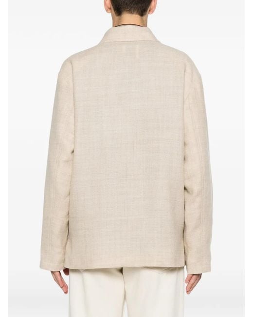Sandro Natural Button-Up Wool Jacket for men
