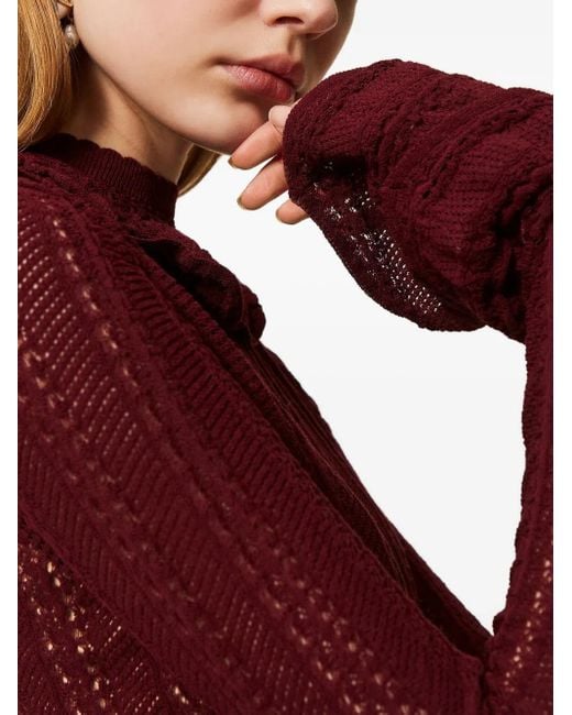 Abito Lungo Con Ruches di Twinset in Red