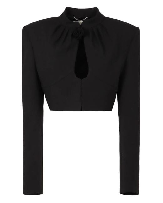Magda Butrym Black Cropped-Jacke mit Rundhalsausschnitt