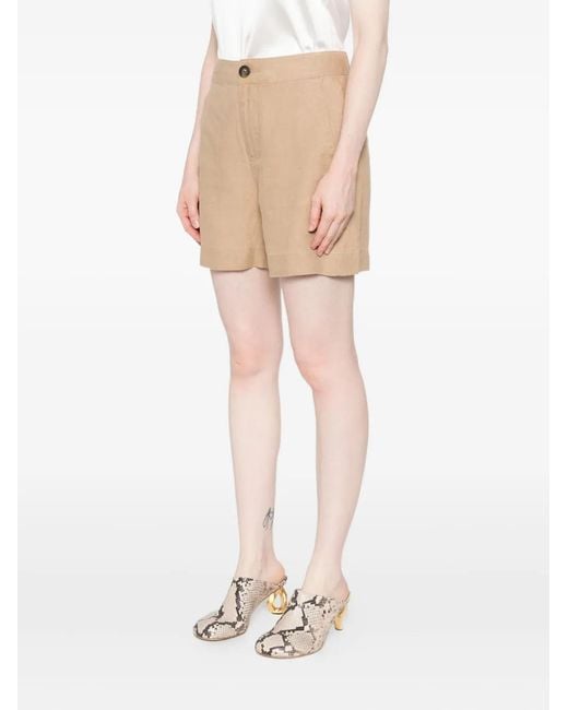 Vince Natural Buttoned Knee-Length Shorts