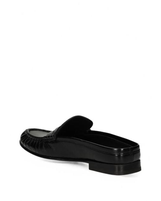 POSA Black Mocassins À Effet Froissé