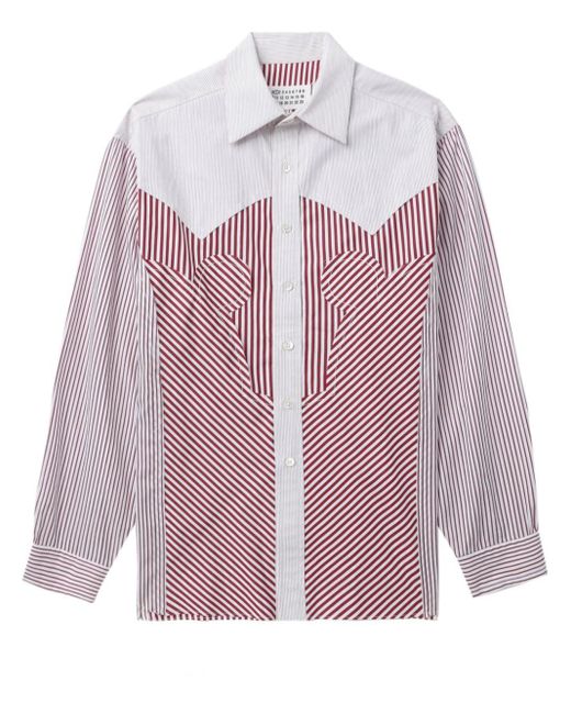 Maison Margiela Purple Striped Cotton Shirt