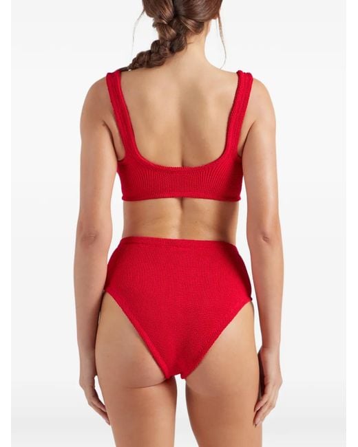 Hunza G Red Nadine Hoop-Detail Bikini