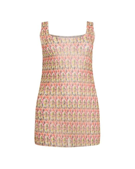 Philosophy Di Lorenzo Serafini Pink Plissé-Effect Square-Neck Top