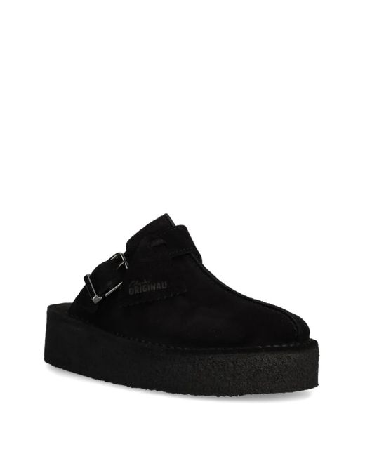 Clarks Black Trek Wedge Slippers
