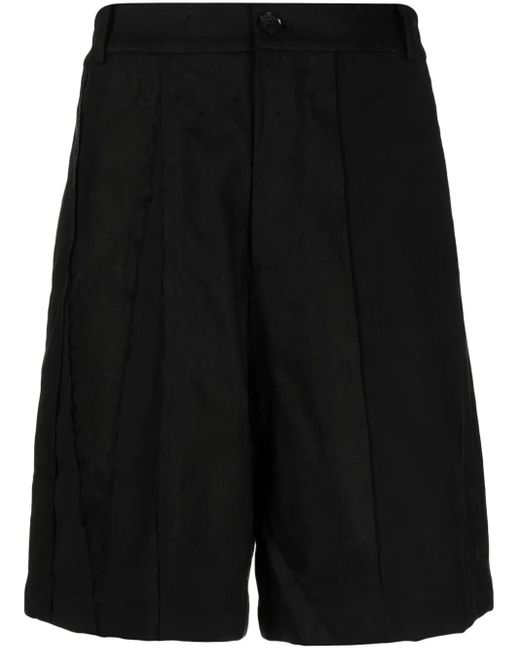 Feng Chen Wang Black High-Waisted Wool Shorts for men